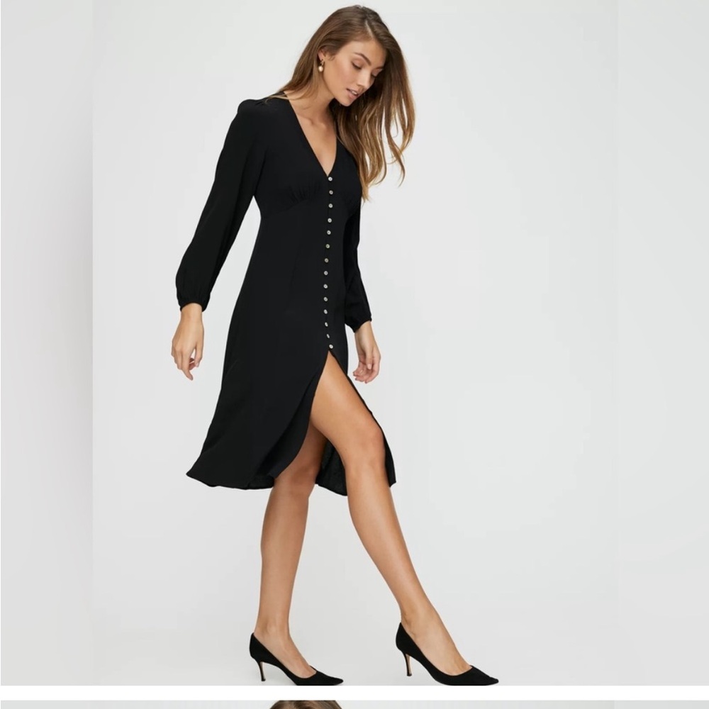 WILFRED ARITZIA. black gallery dress XS button down lightweight flattering